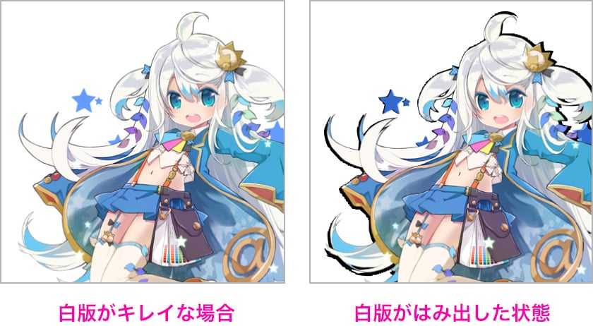 白版がデザインからはみ出していないかの確認イメージ