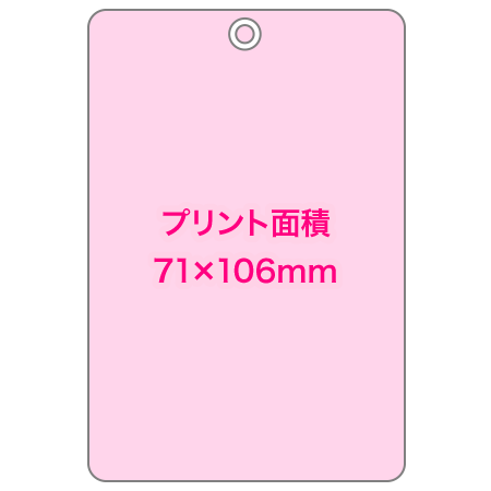 ICカードケースの寸法サイズとプリント範囲イメージ