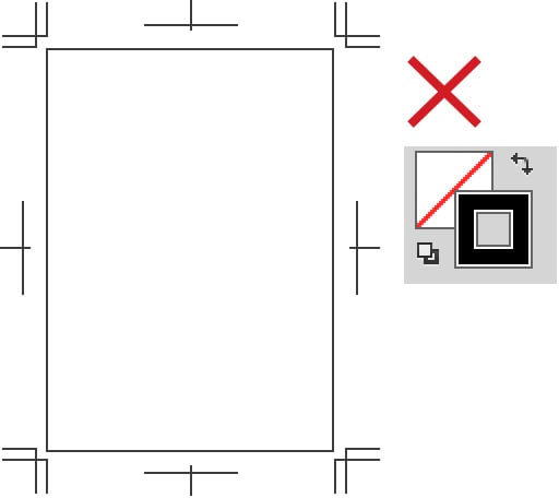 仕上がり罫を削除していないデータ