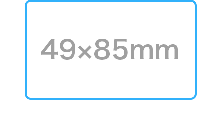 女性名刺(3号名刺)。サイズは49×85mm