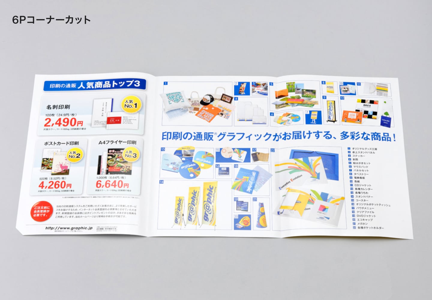 6Pコーナーカットの開封イメージ