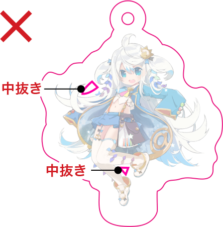 ホール以外の中抜きカットは、お受けできません。