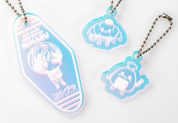 素材の効果を生かして白インクのみでのプリントも効果的です。(写真の素材:オーロラ)