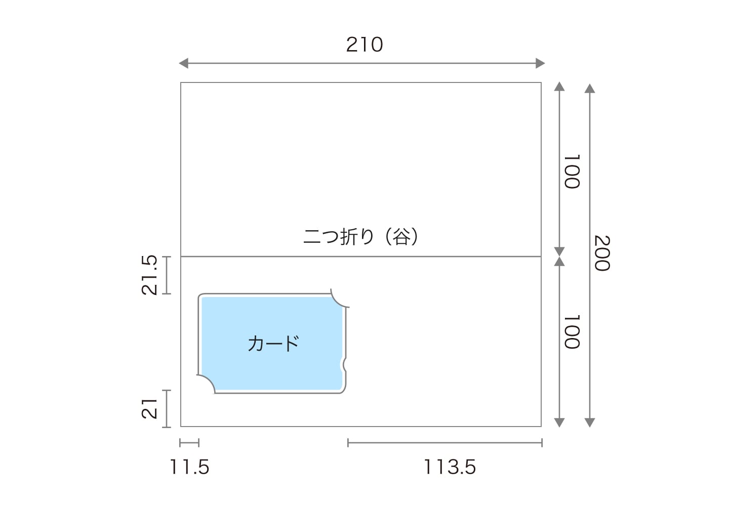 カード台紙 大サイズのサイズ詳細