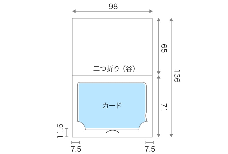 カード台紙 小サイズのサイズ詳細