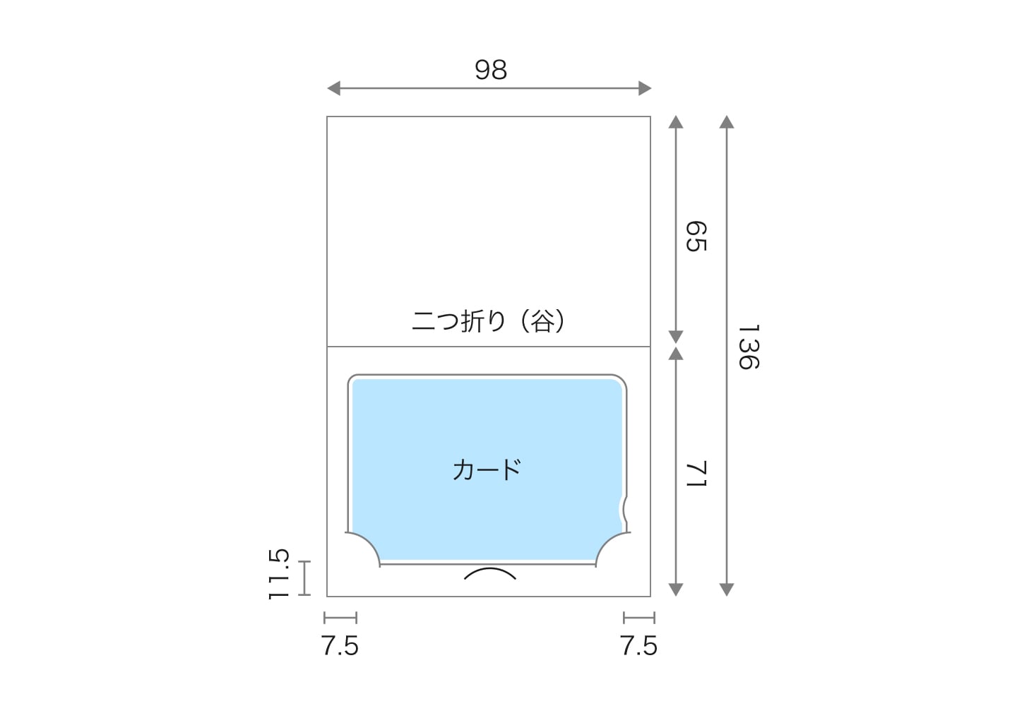 カード台紙 小サイズのサイズ詳細