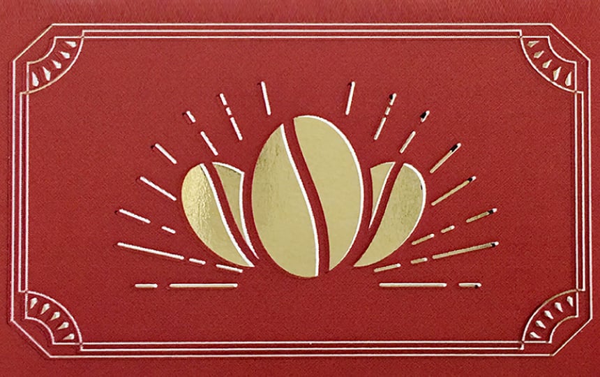 部分的に箔加工した場合の仕上がり例