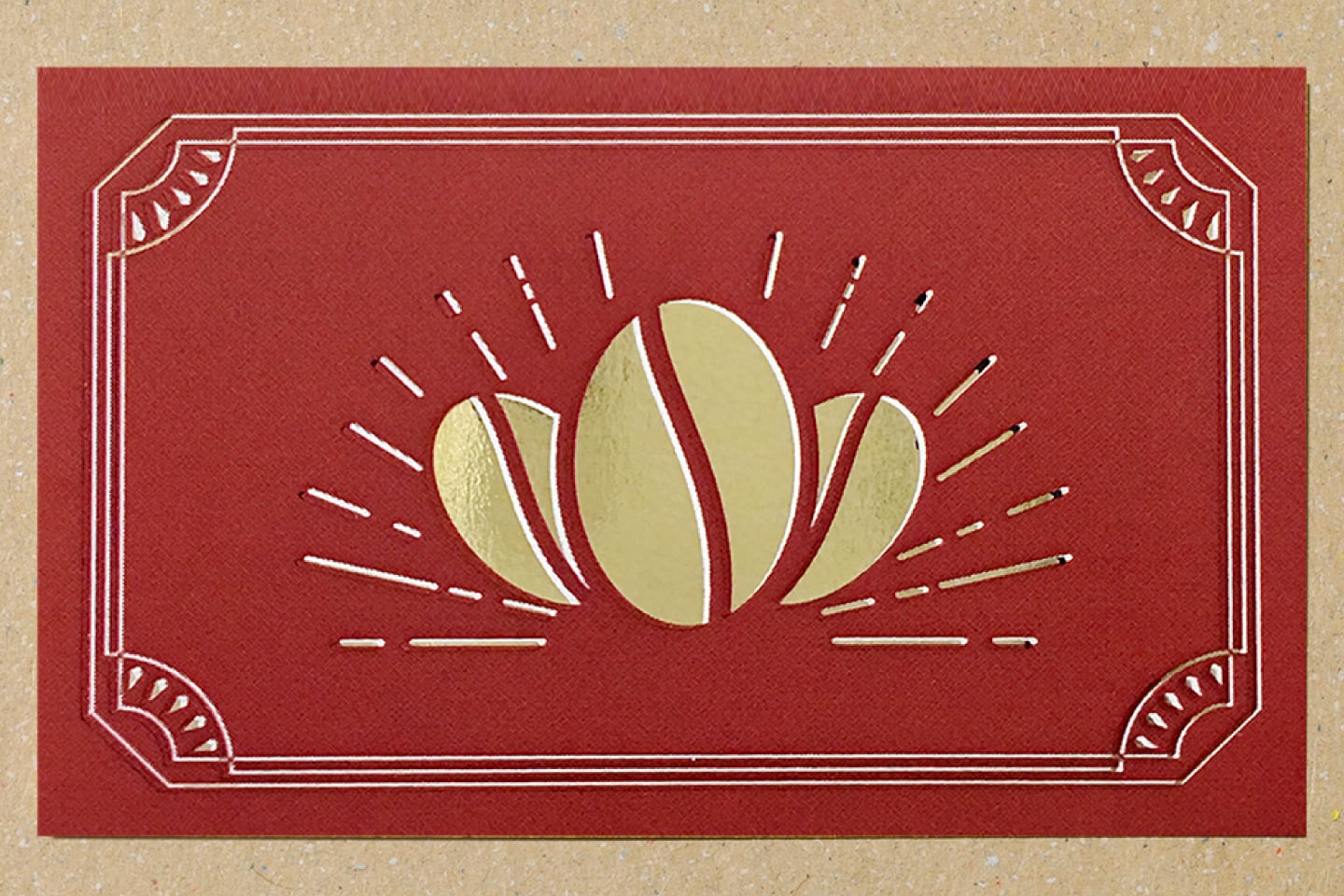 部分的に箔加工した場合の仕上がり例の拡大