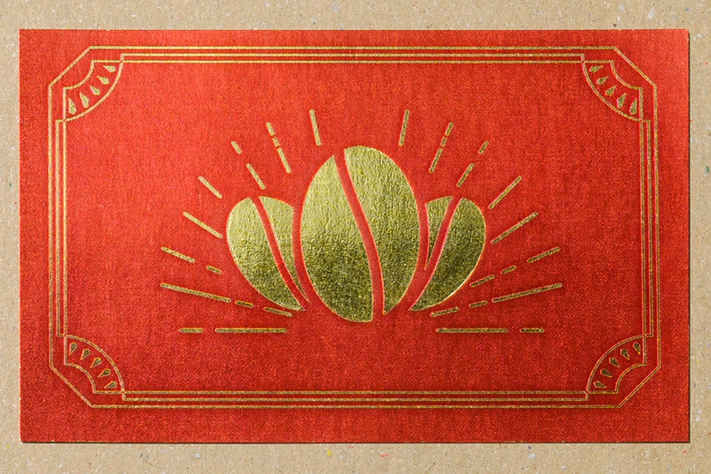 全面に箔加工した場合の仕上がり例の拡大