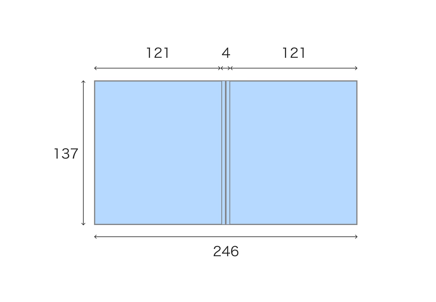 二つ折ミニ色紙(オフセット)のサイズ