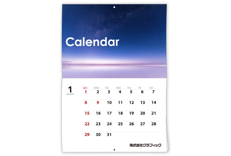 中綴じカレンダー印刷 作成 オリジナルカレンダー格安ネット印刷は 印刷通販 グラフィック