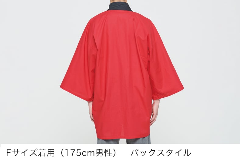 イベントハッピ(オリジナル法被)のFサイズ着用(175cm男性) バックスタイル