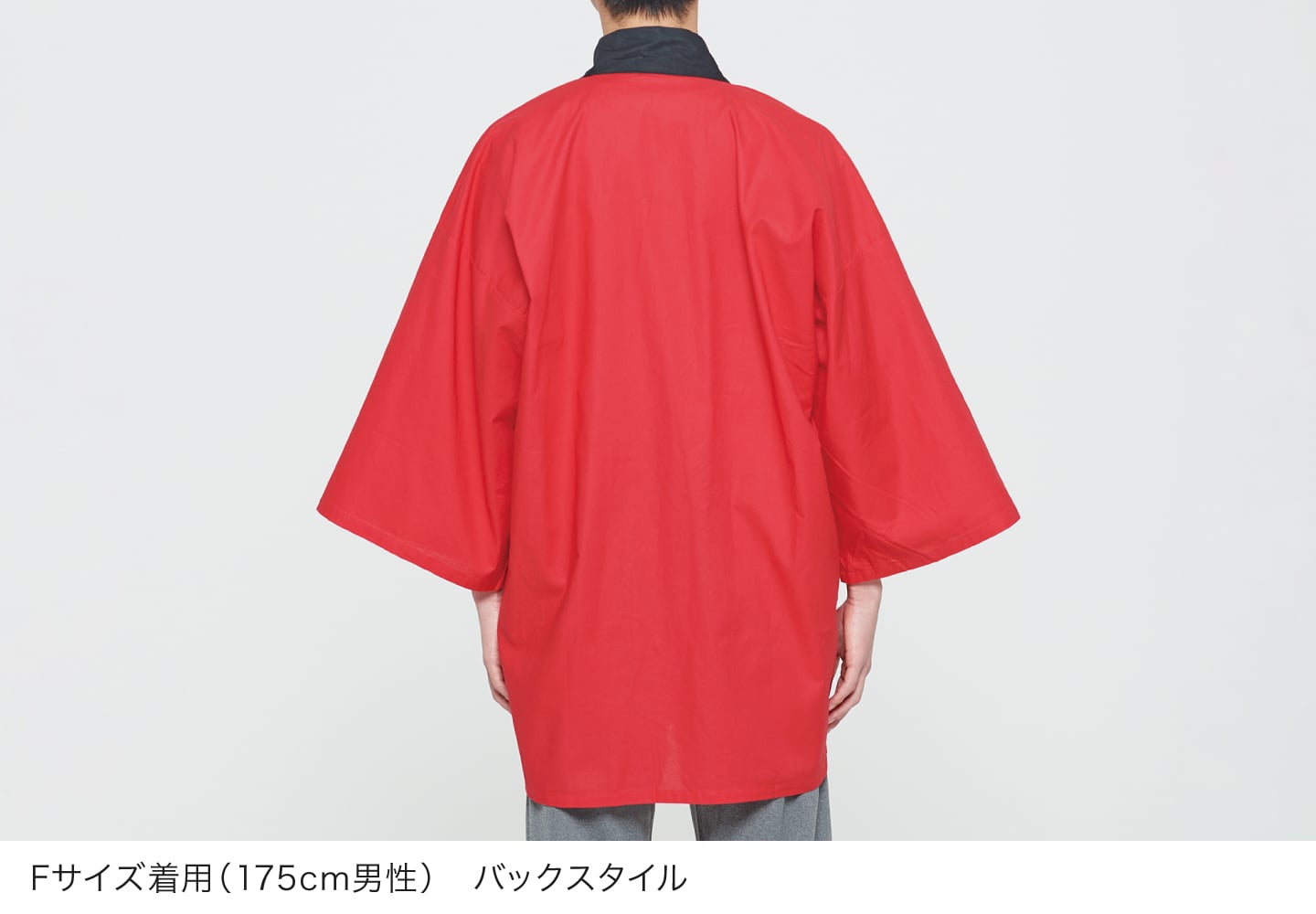 イベントハッピ(オリジナル法被)のFサイズ着用(175cm男性) バックスタイル
