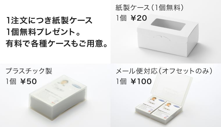 1注文につき紙製ケース一個無料プレゼント